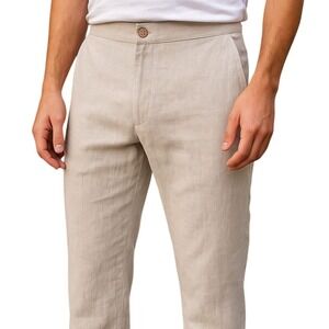 Panama Jack Light 100% Linen Straight‎ Leg Brunerra Chino Pants Mens Size LNWT